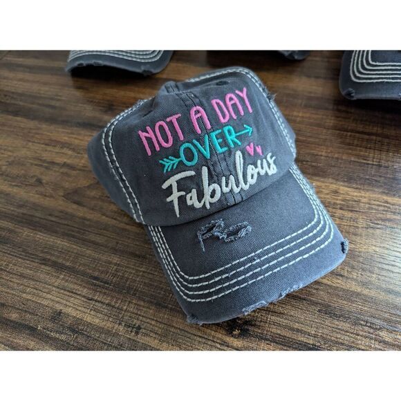 2/$30 Black Not a Day Over Fabulous Baseball Hat - Picture 6 of 9